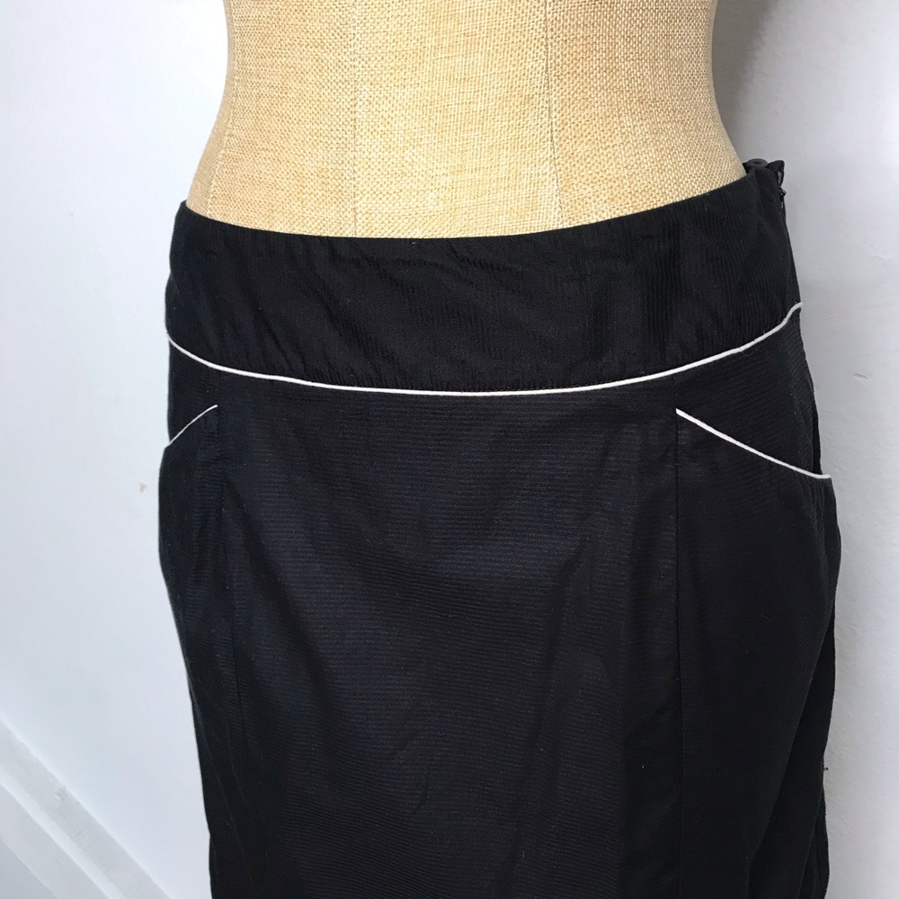 Anthropologie Floreat Black Ruffle Pencil Skirt - Picture 2 of 7